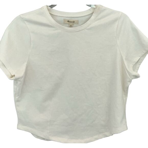 Madewell Tops - Madewell Women's Heavyweight Jersey Crewneck Tee NN143 Size Medium Cream Colored